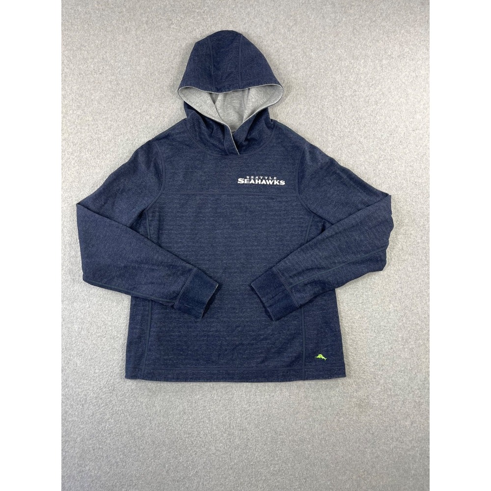 Seattle Seahawks Hoodie Womens L Blue Tommy Bahama Reversible Sweatshirt